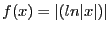 $f(x) = \vert(ln \vert x\vert)\vert$